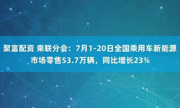 聚富配资 乘联分会：7月1-20日全国乘用车新能源市场零售53.7万辆，同比增长23%