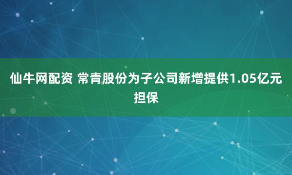 仙牛网配资 常青股份为子公司新增提供1.05亿元担保